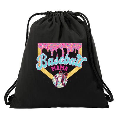 Baseball Cute Mama Ice Cream Cute Baseball Mom Gift Drawstring Bag