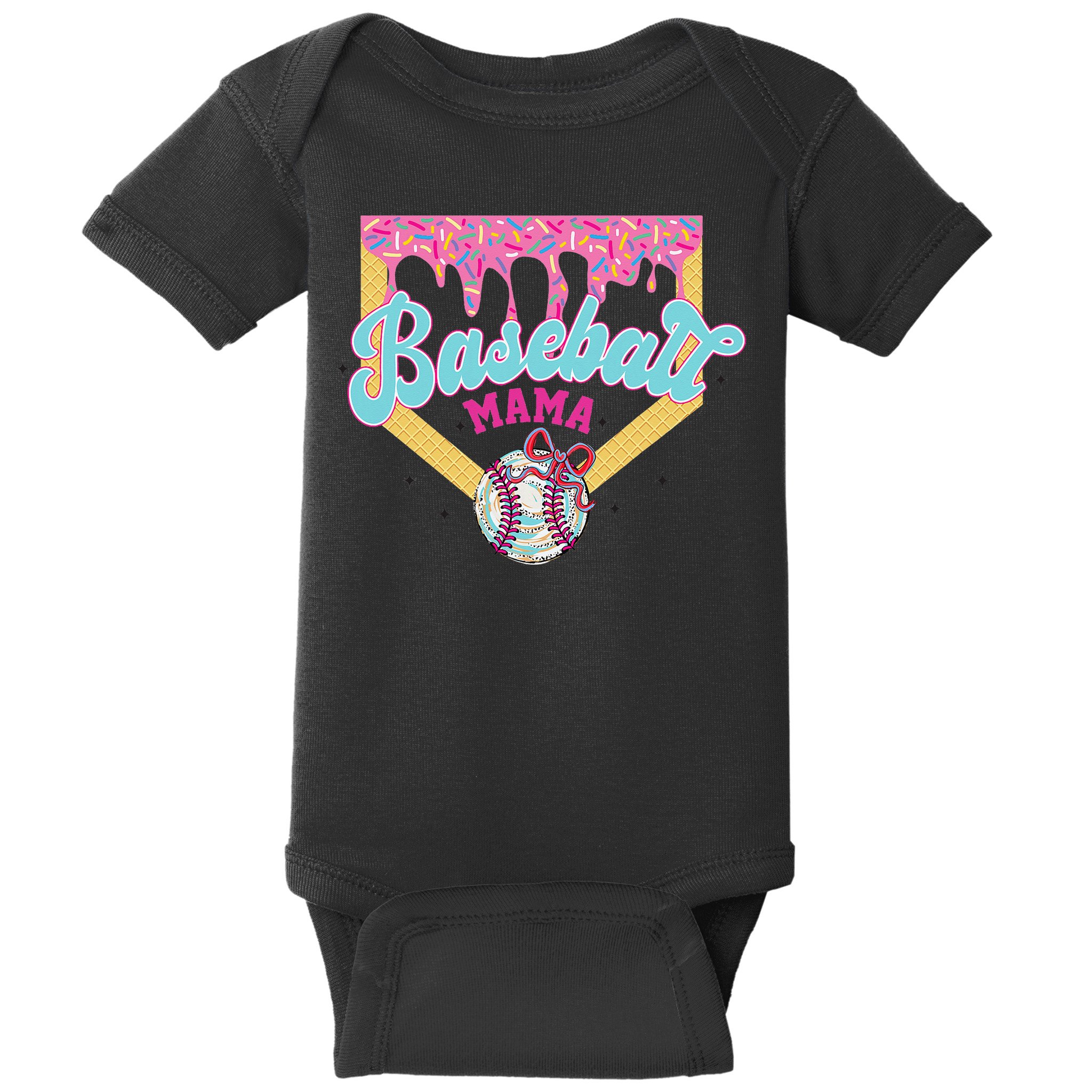 Baseball Cute Mama Ice Cream Cute Baseball Mom Gift Baby Bodysuit