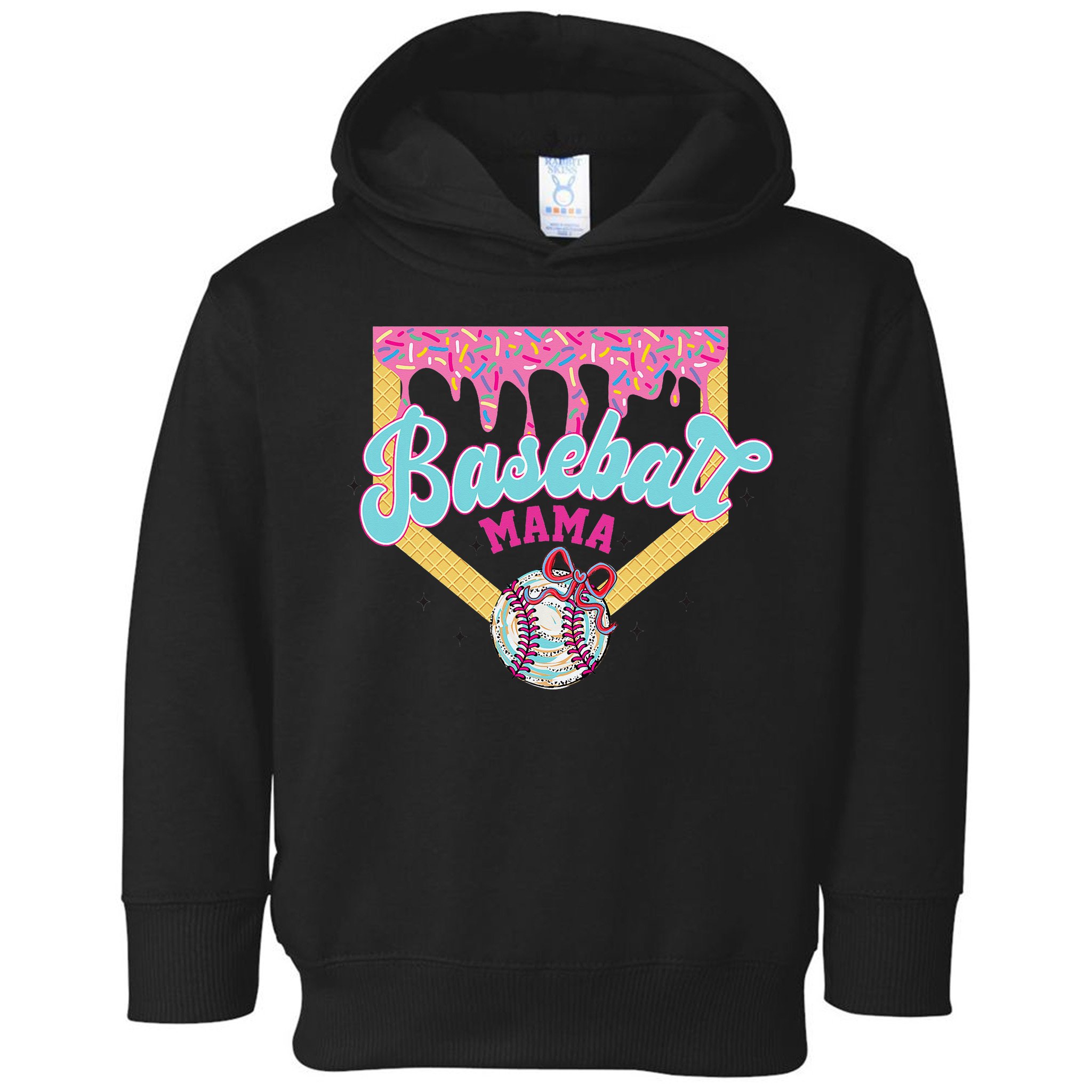 Baseball Cute Mama Ice Cream Cute Baseball Mom Gift Toddler Hoodie