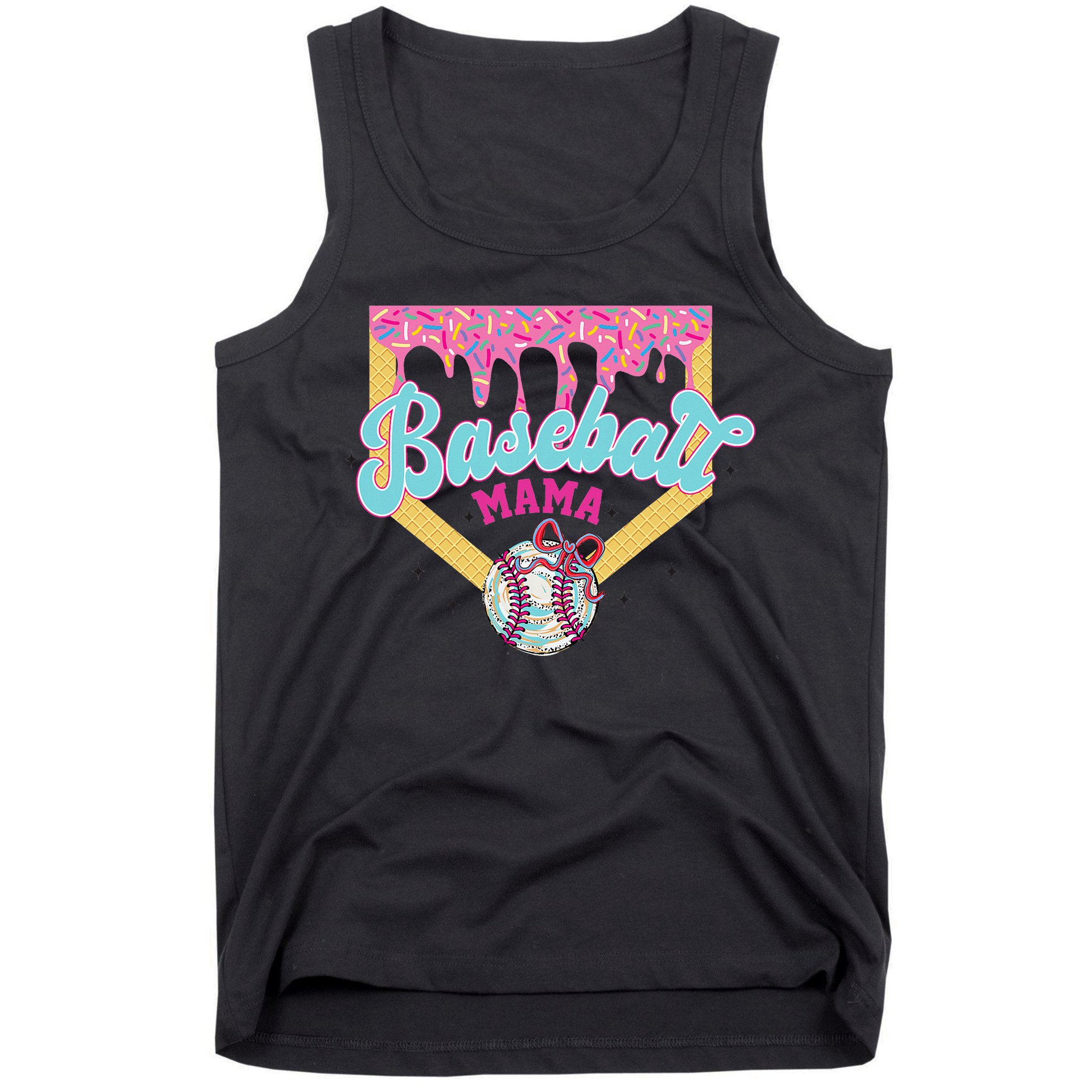 Baseball Cute Mama Ice Cream Cute Baseball Mom Gift Tank Top