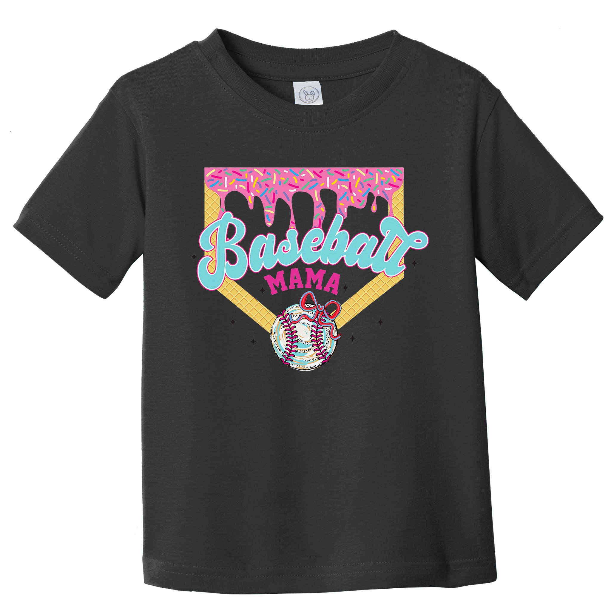 Baseball Cute Mama Ice Cream Cute Baseball Mom Gift Toddler T-Shirt