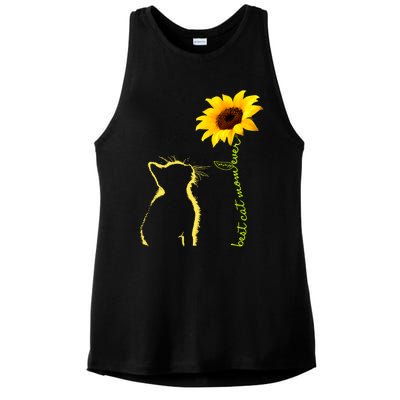 Best Cat Mom Ever Sunflower Mothers Day Gifts For Cat Lover Ladies PosiCharge Tri-Blend Wicking Tank