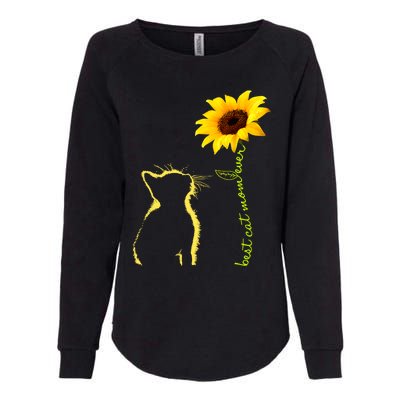 Best Cat Mom Ever Sunflower Mothers Day Gifts For Cat Lover Womens California Wash Sweatshirt