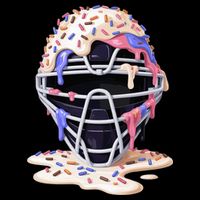 Baseball Catcher Mask Ice Cream Dripping Fan Tall T-Shirt