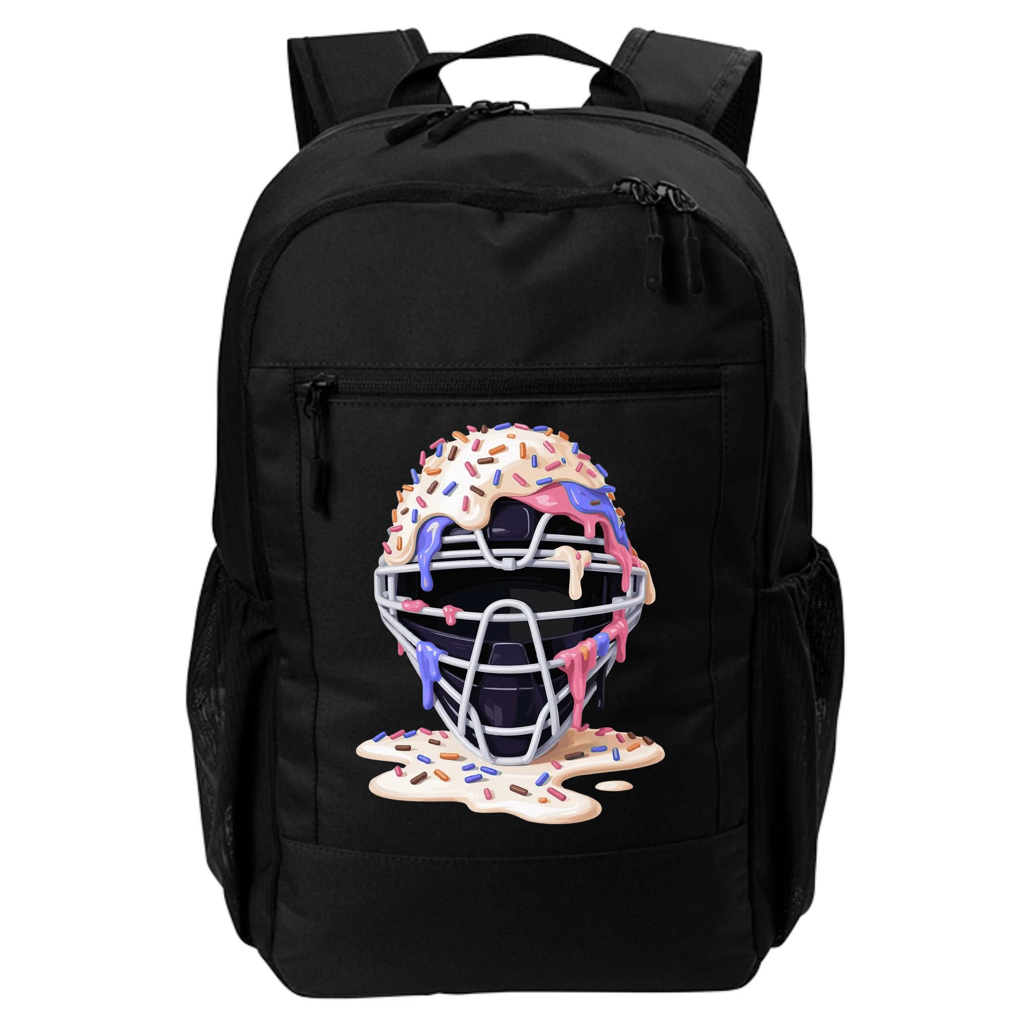 Baseball Catcher Mask Ice Cream Dripping Fan Backpack