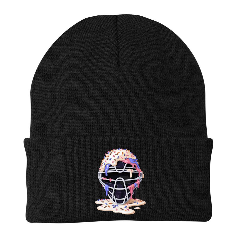Baseball Catcher Mask Ice Cream Dripping Fan Beanie