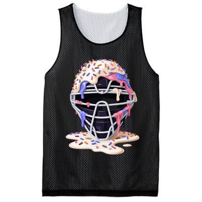 Baseball Catcher Mask Ice Cream Dripping Fan Mesh Reversible Basketball Jersey Tank
