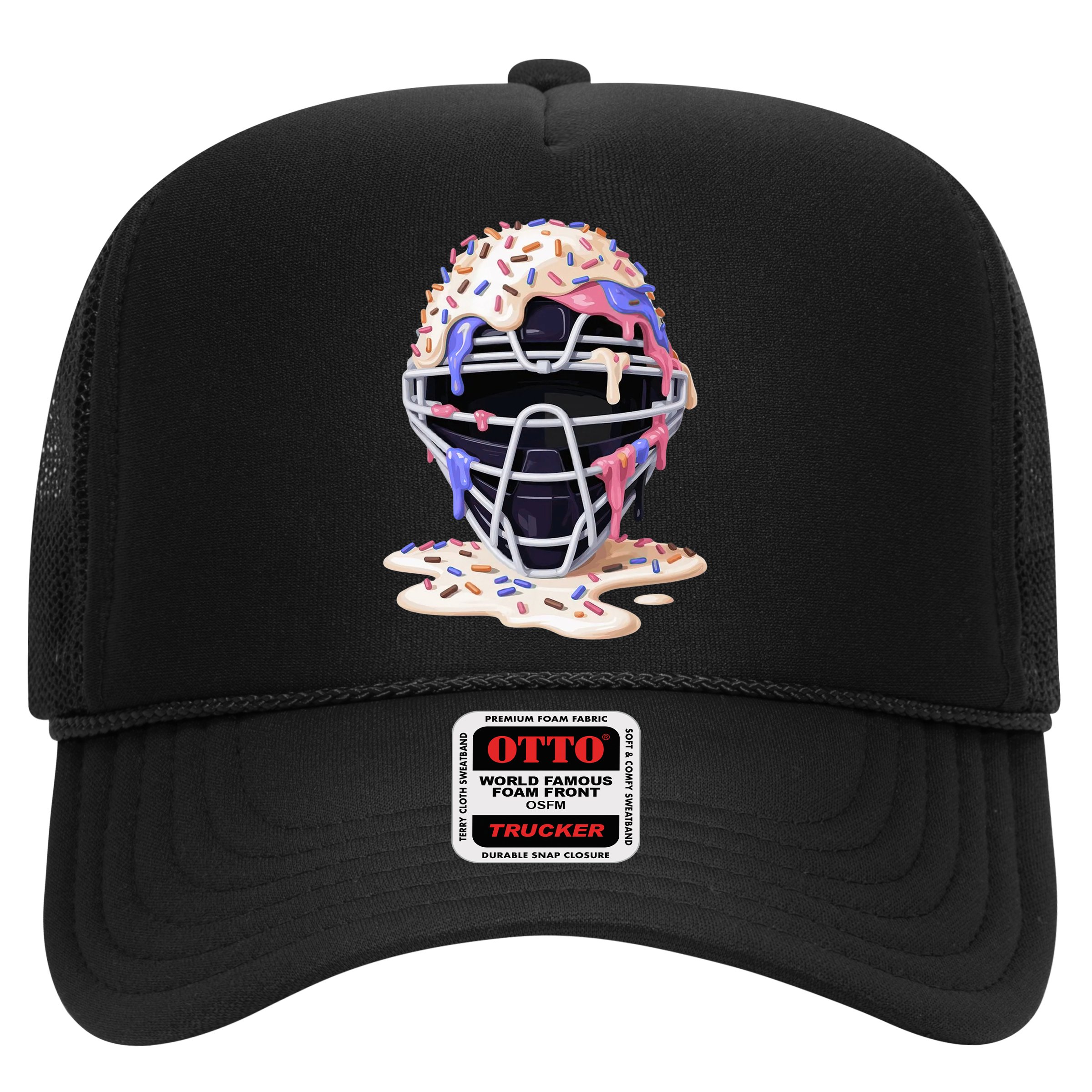Baseball Catcher Mask Ice Cream Dripping Fan Hat