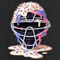 Baseball Catcher Mask Ice Cream Dripping Fan Hat