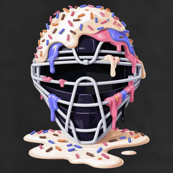 Baseball Catcher Mask Ice Cream Dripping Fan Hat
