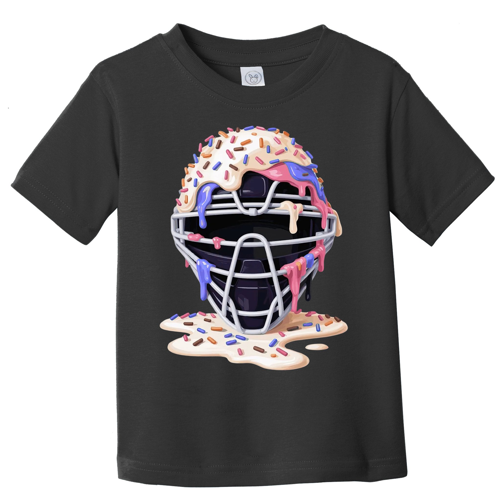 Baseball Catcher Mask Ice Cream Dripping Fan Toddler T-Shirt