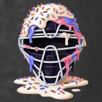 Baseball Catcher Mask Ice Cream Dripping Fan T-Shirt