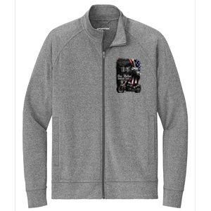 Biker Christian Motorcycles Lover One Nation Under God Stretch Full-Zip Cadet Jacket