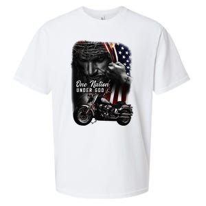 Biker Christian Motorcycles Lover One Nation Under God Sueded Cloud Jersey T-Shirt