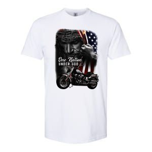 Biker Christian Motorcycles Lover One Nation Under God Softstyle CVC T-Shirt