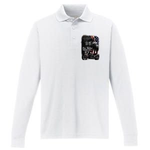 Biker Christian Motorcycles Lover One Nation Under God Performance Long Sleeve Polo