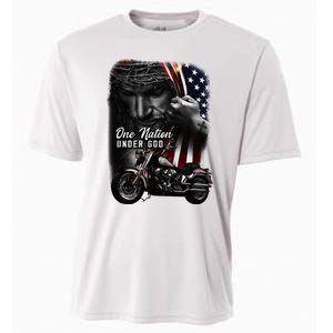 Biker Christian Motorcycles Lover One Nation Under God Cooling Performance Crew T-Shirt