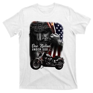 Biker Christian Motorcycles Lover One Nation Under God T-Shirt