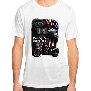 Biker Christian Motorcycles Lover One Nation Under God Adult ChromaSoft Performance T-Shirt