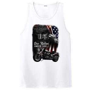 Biker Christian Motorcycles Lover One Nation Under God PosiCharge Competitor Tank