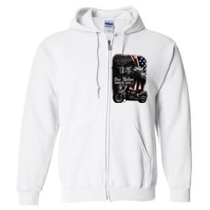 Biker Christian Motorcycles Lover One Nation Under God Full Zip Hoodie