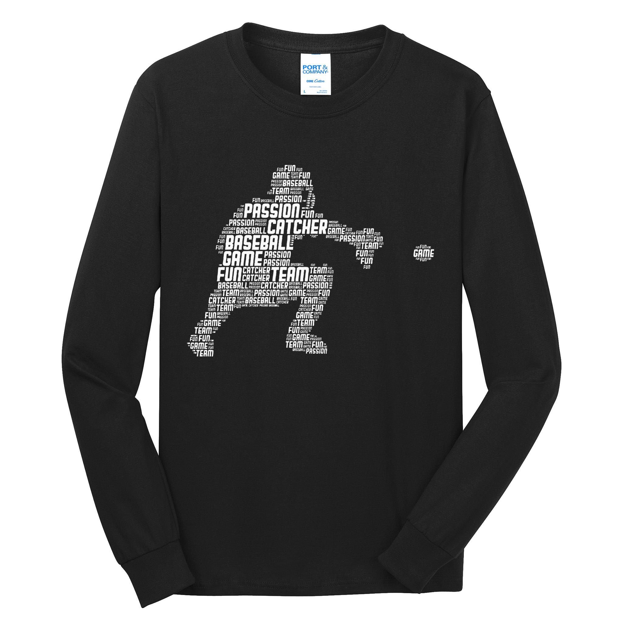 Baseball Catcher Men Kids Tall Long Sleeve T-Shirt