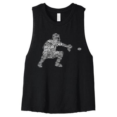 Baseball Catcher Men Kids Women's Racerback Cropped Tank