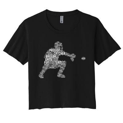 Baseball Catcher Men Kids Women's Crop Top Tee