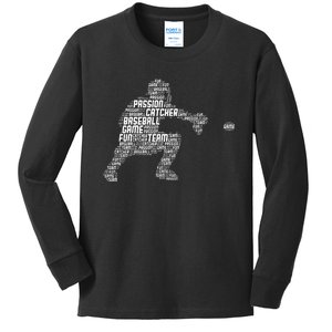 Baseball Catcher Men Kids Kids Long Sleeve Shirt