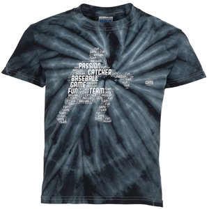 Baseball Catcher Men Kids Kids Tie-Dye T-Shirt