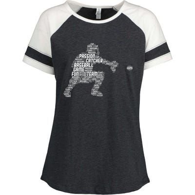 Baseball Catcher Men Kids Enza Ladies Jersey Colorblock Tee