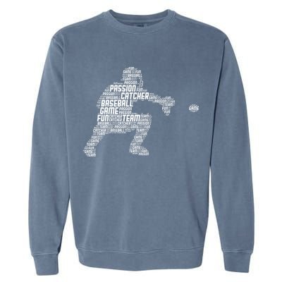 Baseball Catcher Men Kids Garment-Dyed Sweatshirt