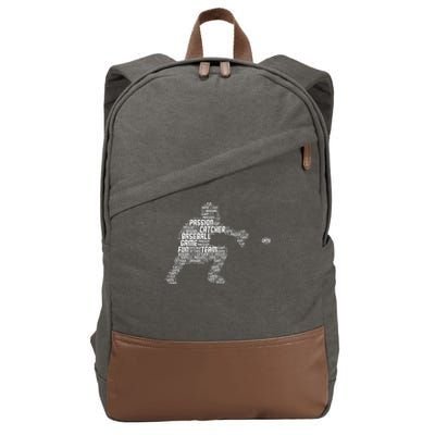 Baseball Catcher Men Kids Cotton Canvas Backpack