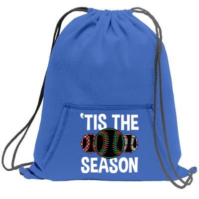 Baseball Christmas Merry Xmas Santa Claus Pitcher Catcher Gift Sweatshirt Cinch Pack Bag