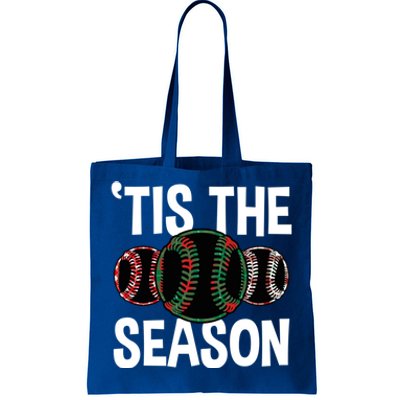 Baseball Christmas Merry Xmas Santa Claus Pitcher Catcher Gift Tote Bag