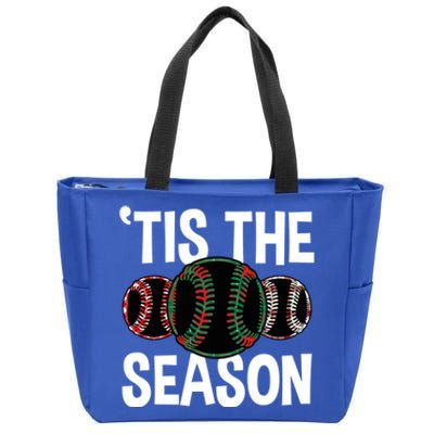 Baseball Christmas Merry Xmas Santa Claus Pitcher Catcher Gift Zip Tote Bag