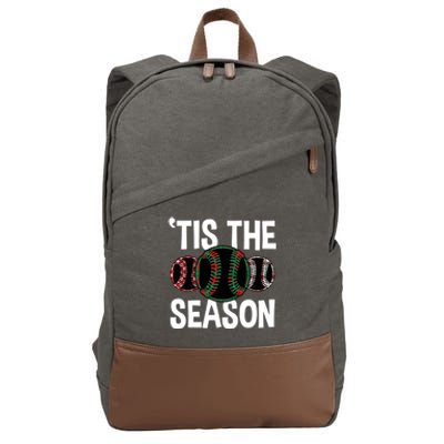 Baseball Christmas Merry Xmas Santa Claus Pitcher Catcher Gift Cotton Canvas Backpack