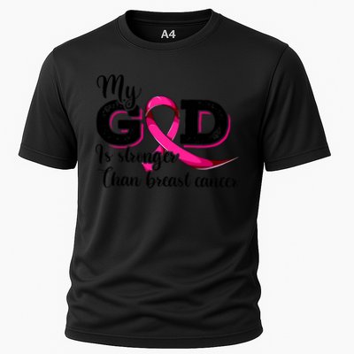 Breast Cancer My God Is Stronger Than Breast Cancer Performance Shirt
