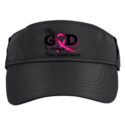 Breast Cancer My God Is Stronger Than Breast Cancer Adult Drive Performance Visor