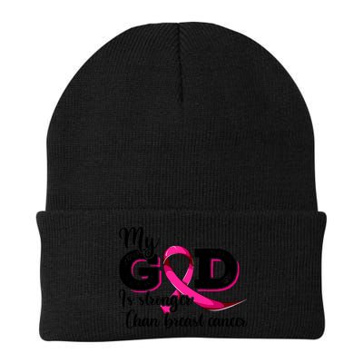 Breast Cancer My God Is Stronger Than Breast Cancer Beanie