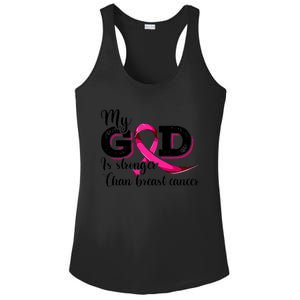 Breast Cancer My God Is Stronger Than Breast Cancer Ladies PosiCharge Competitor Racerback Tank