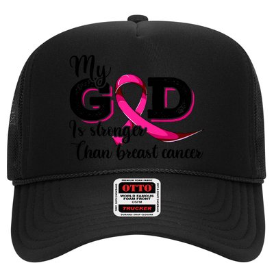 Breast Cancer My God Is Stronger Than Breast Cancer Trucker Hat