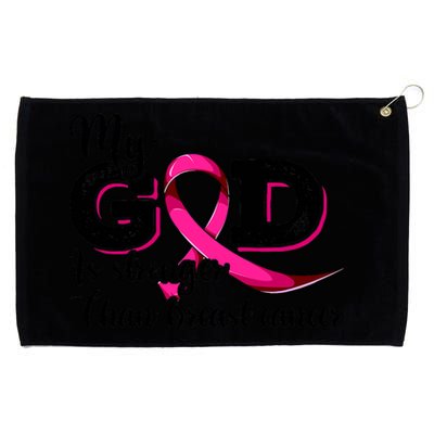 Breast Cancer My God Is Stronger Than Breast Cancer Grommeted Golf Towel