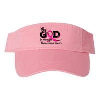 Breast Cancer My God Is Stronger Than Breast Cancer Valucap Bio-Washed Visor