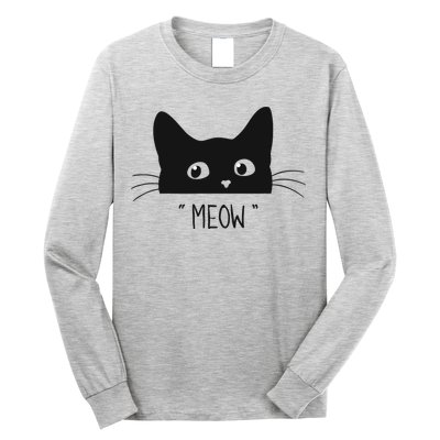 Black Cat Meow Cat Meow Kitty Funny Cats Kitty Long Sleeve Shirt