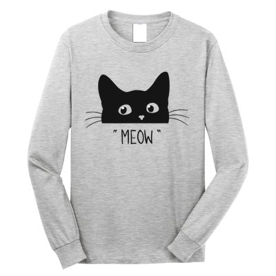 Black Cat Meow Cat Meow Kitty Funny Cats Kitty Long Sleeve Shirt