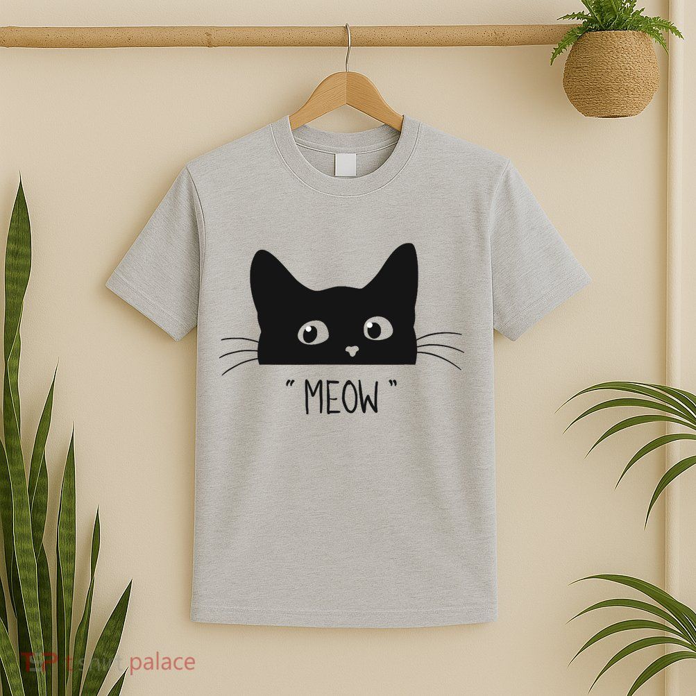 Black Cat Meow Cat Meow Kitty Funny Cats Kitty T-Shirt