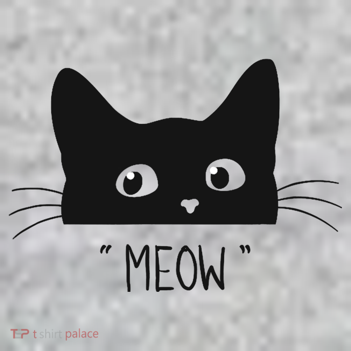 Black Cat Meow Cat Meow Kitty Funny Cats Kitty T-Shirt