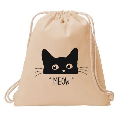 Black Cat Meow Cat Meow Kitty Funny Cats Kitty Drawstring Bag