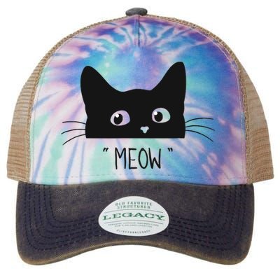 Black Cat Meow Cat Meow Kitty Funny Cats Kitty Legacy Tie Dye Trucker Hat